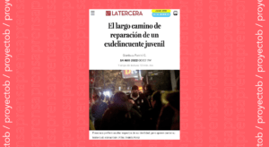 Pantallazo de la publicación en el diario La Tercera donde relatan parte de la vida del joven beneficiario de Proyecto B.